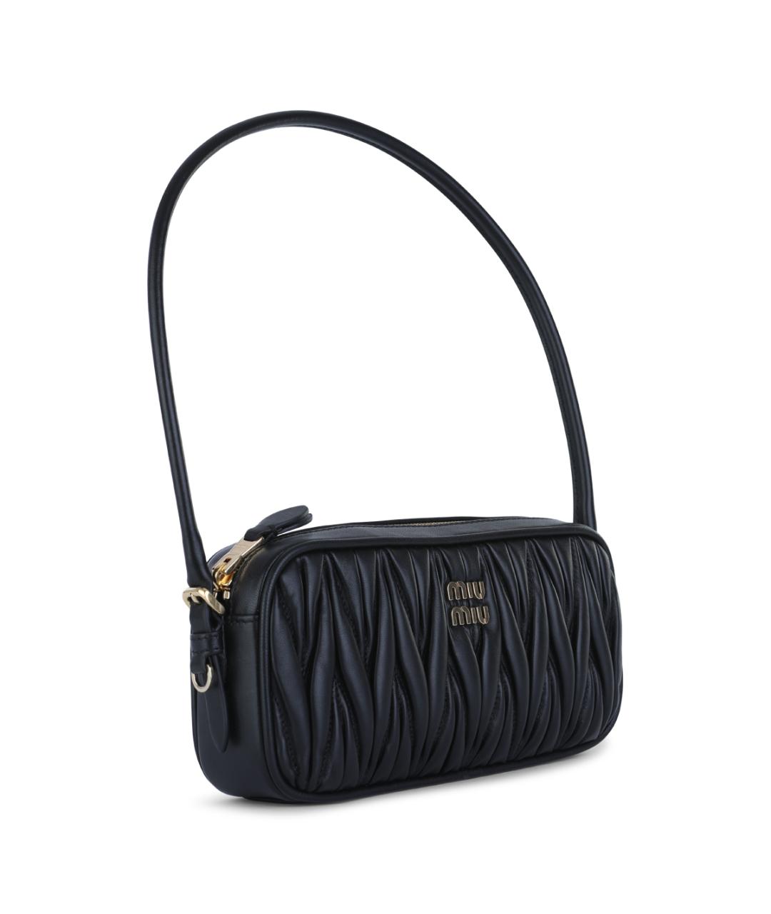MIU MIU Черная кожаная сумка через плечо, фото 2