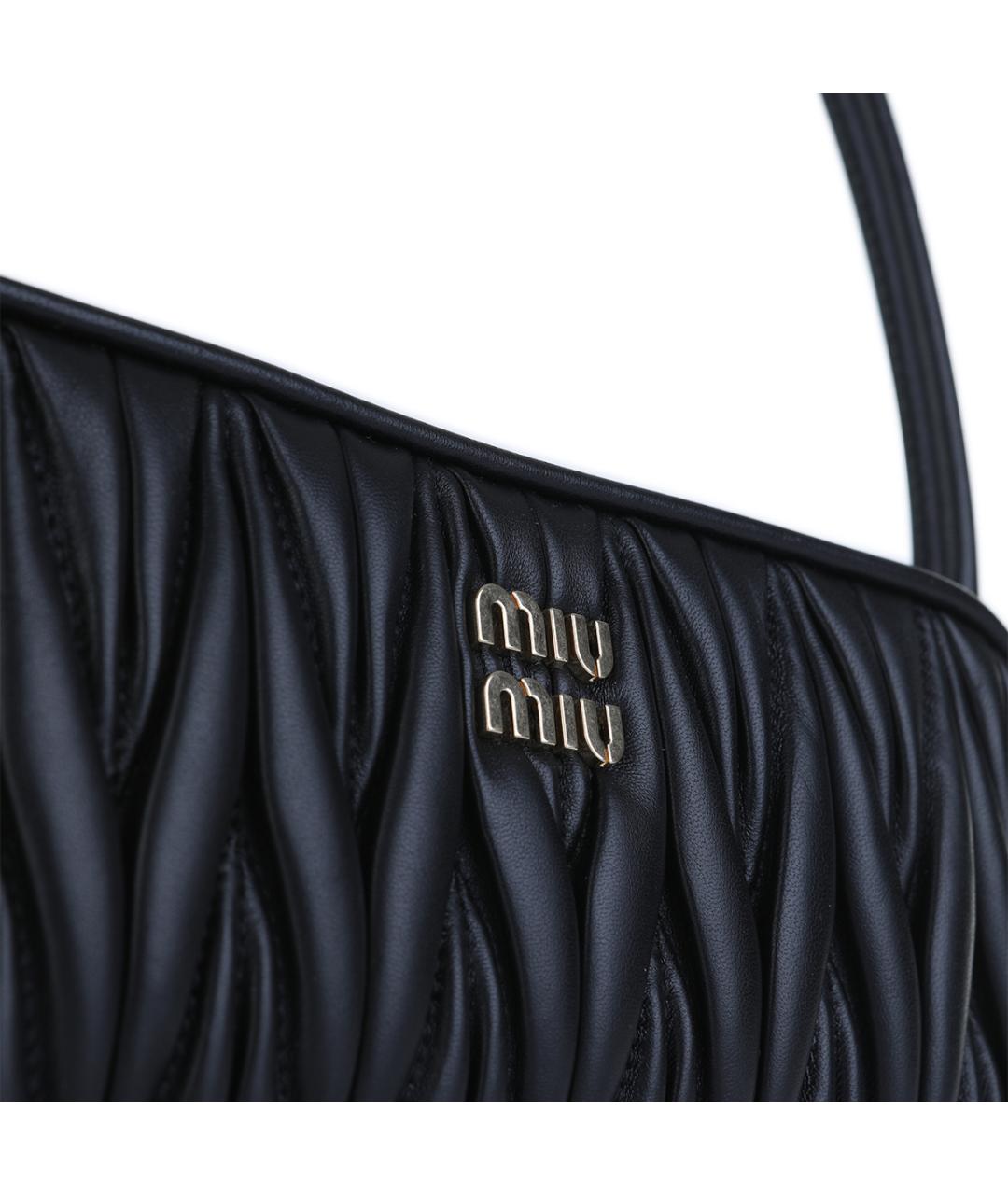 MIU MIU Черная кожаная сумка через плечо, фото 4