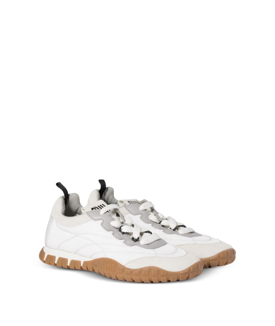 MIU MIU Белые синтетические кроссовки, фото 5