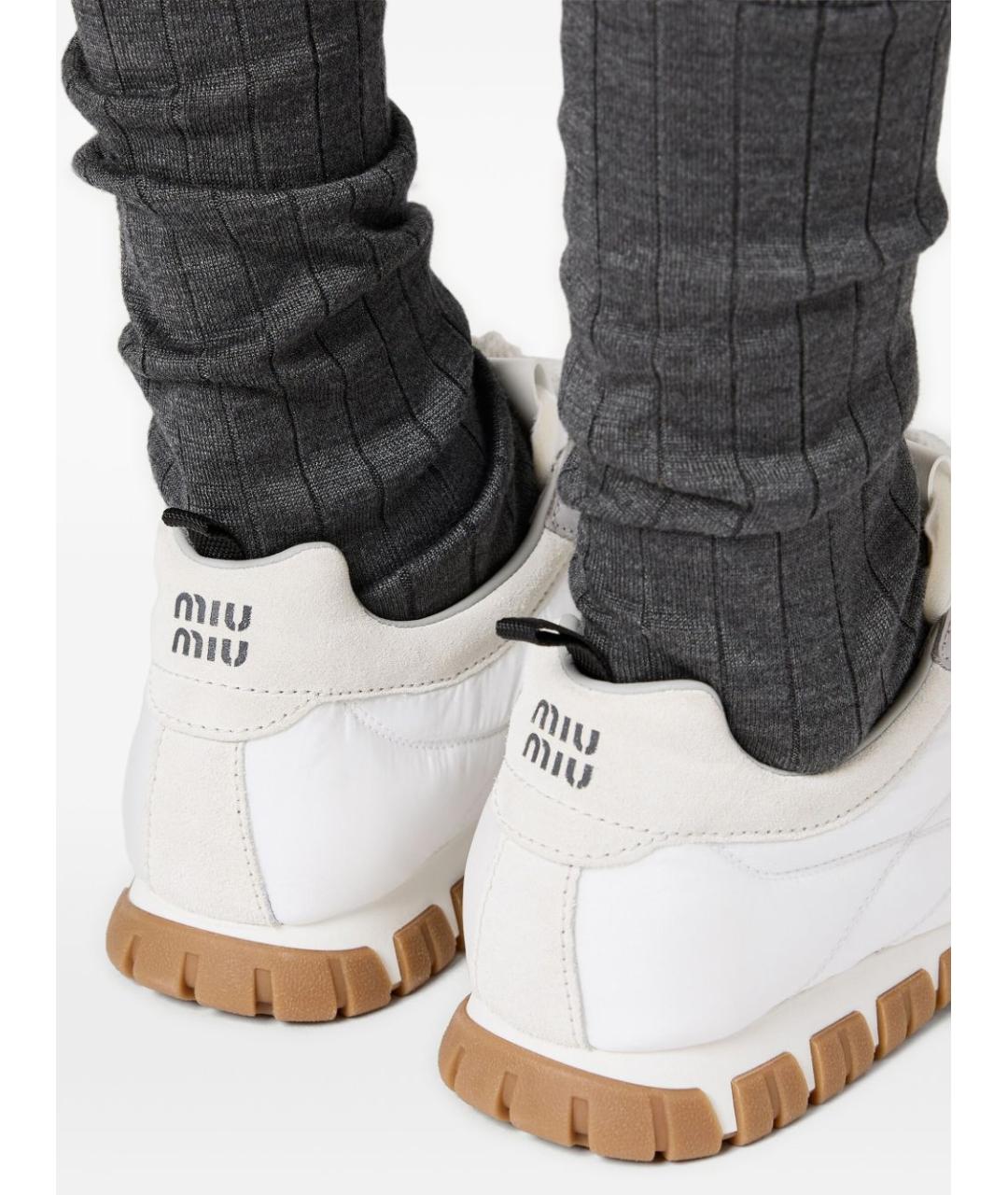 MIU MIU Белые синтетические кроссовки, фото 4