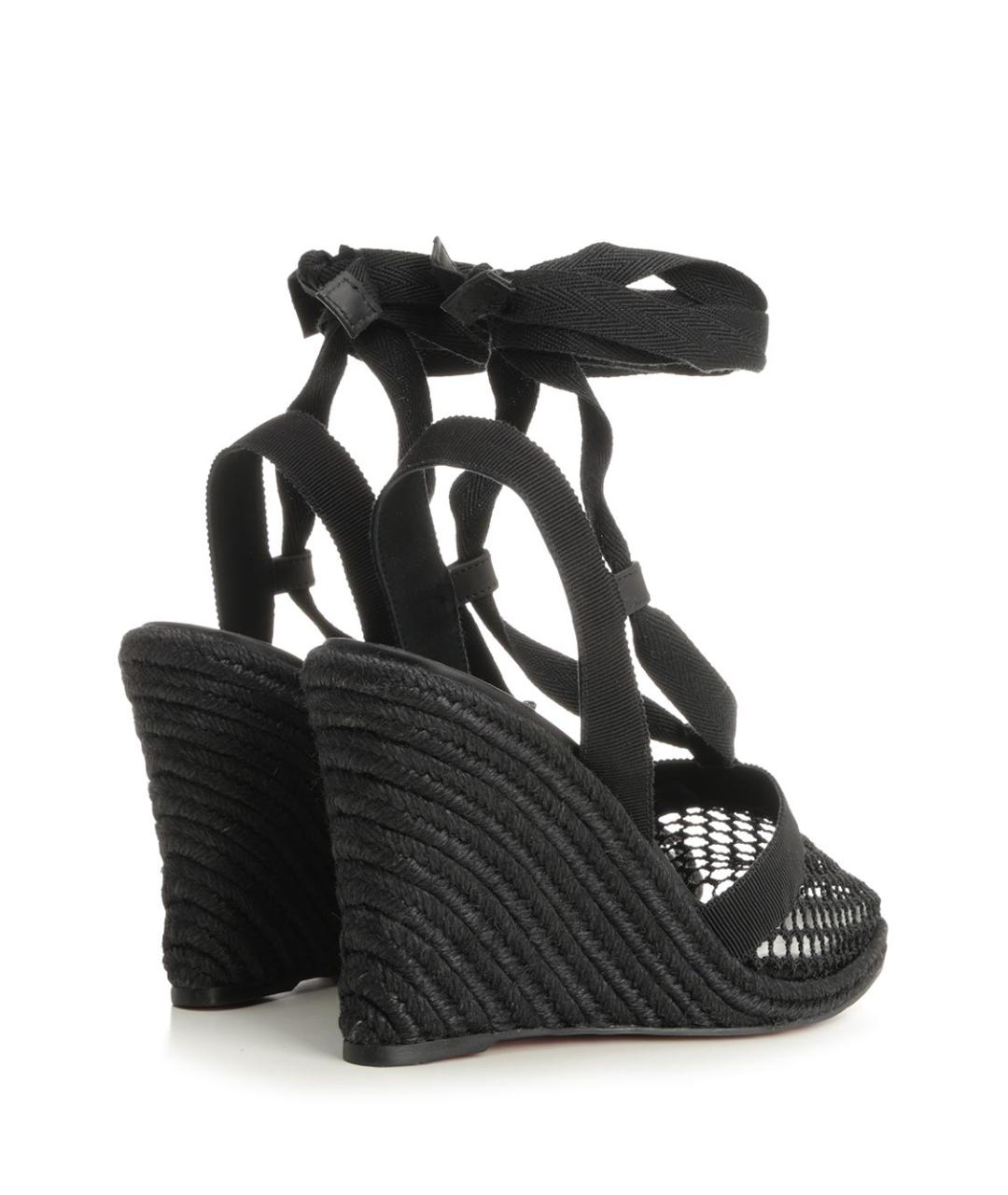 CHRISTIAN LOUBOUTIN Черные синтетические эспадрильи, фото 3