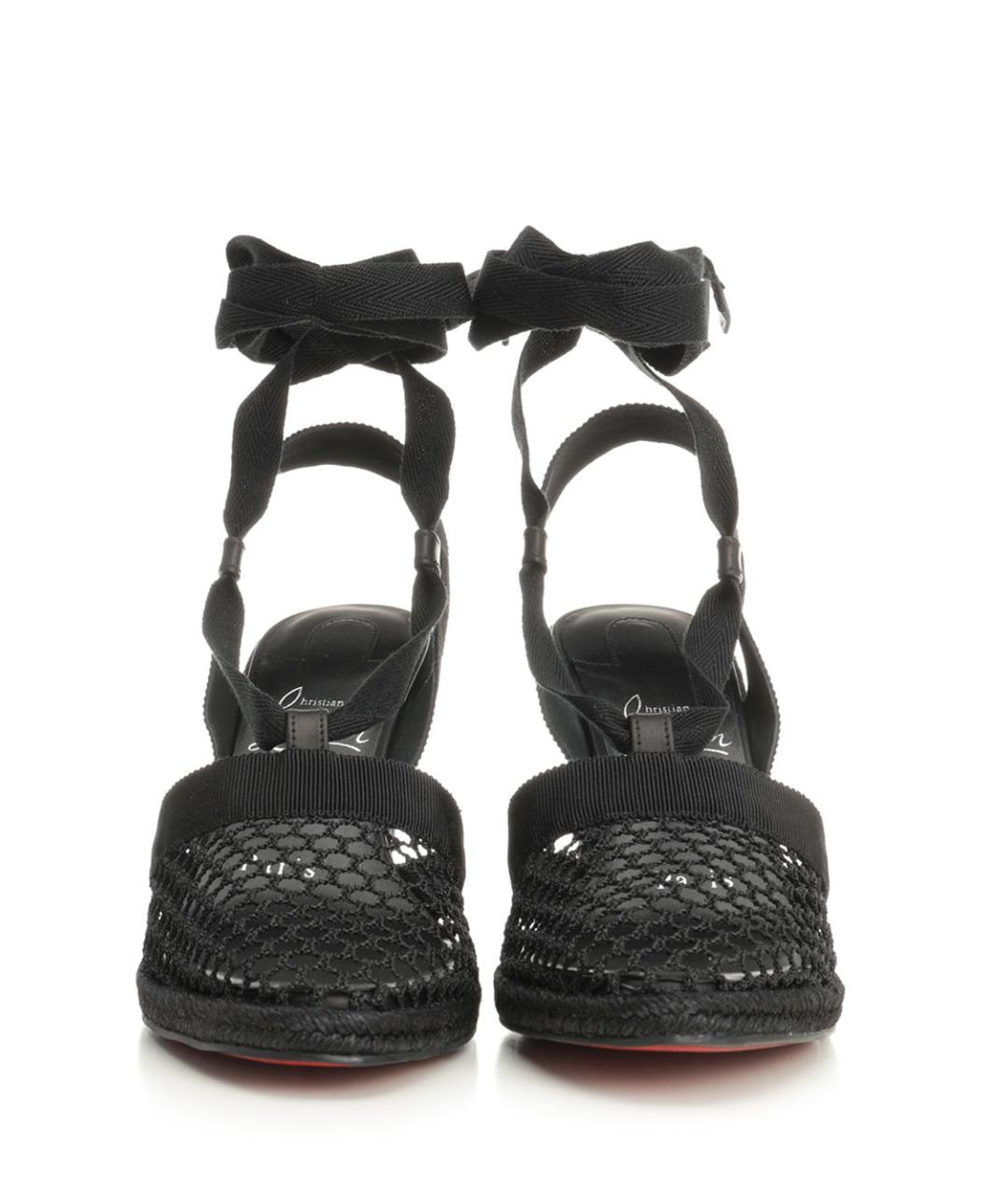 CHRISTIAN LOUBOUTIN Черные синтетические эспадрильи, фото 5