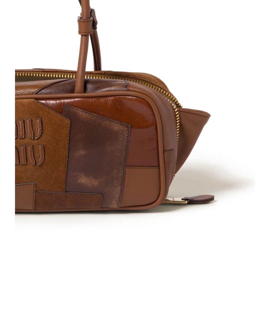 MIU MIU Коричневая кожаная сумка через плечо, фото 6
