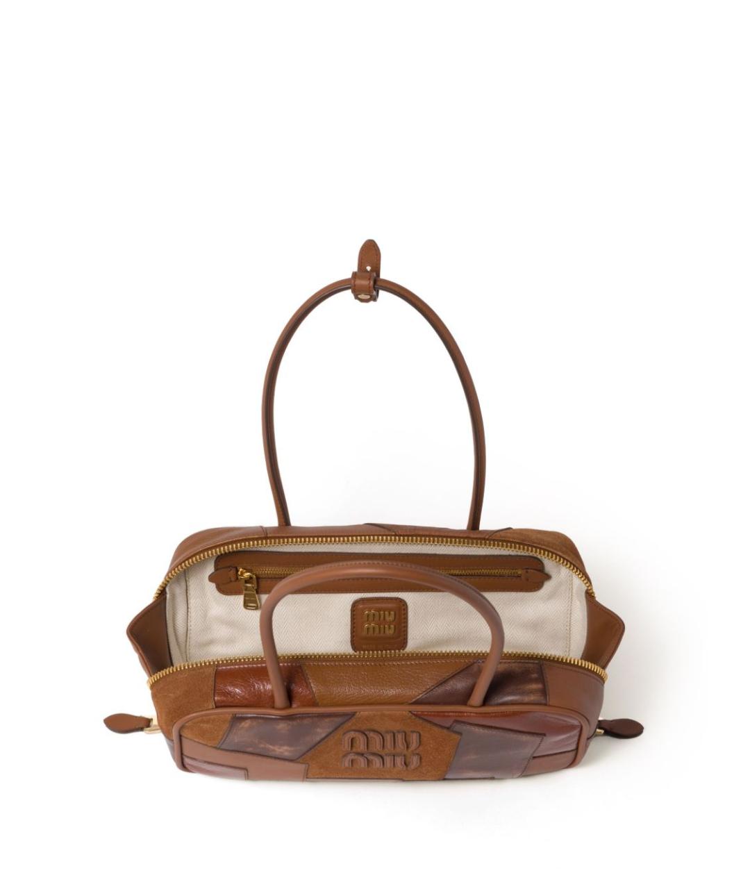 MIU MIU Коричневая кожаная сумка через плечо, фото 7