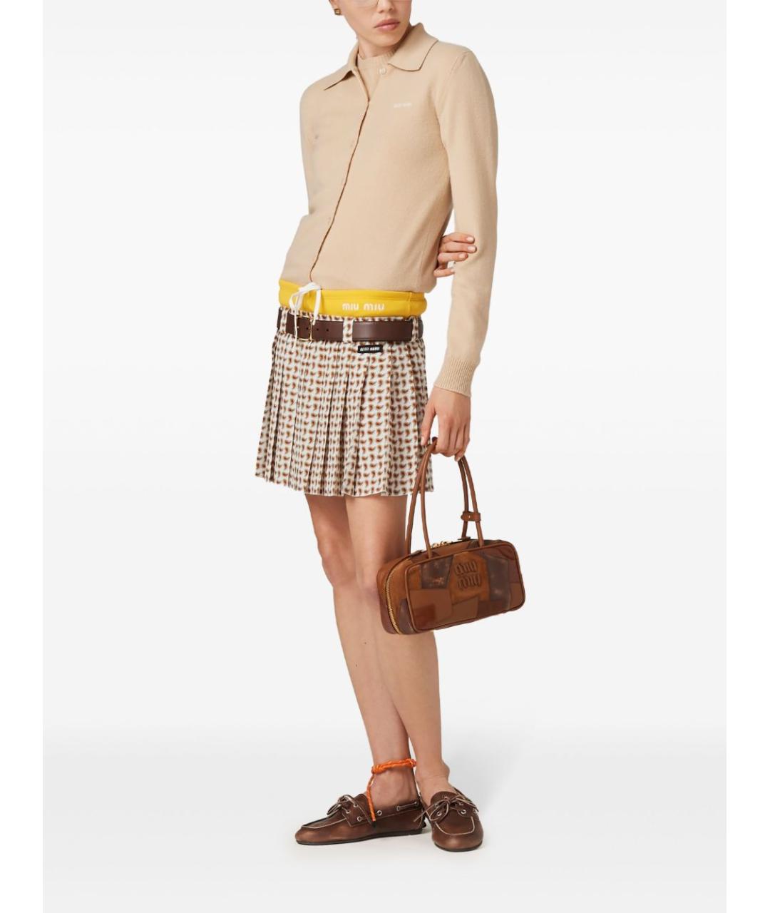 MIU MIU Коричневая кожаная сумка через плечо, фото 2