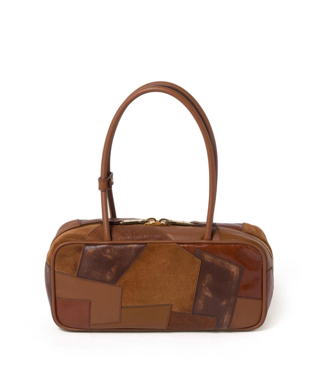 MIU MIU Коричневая кожаная сумка через плечо, фото 4