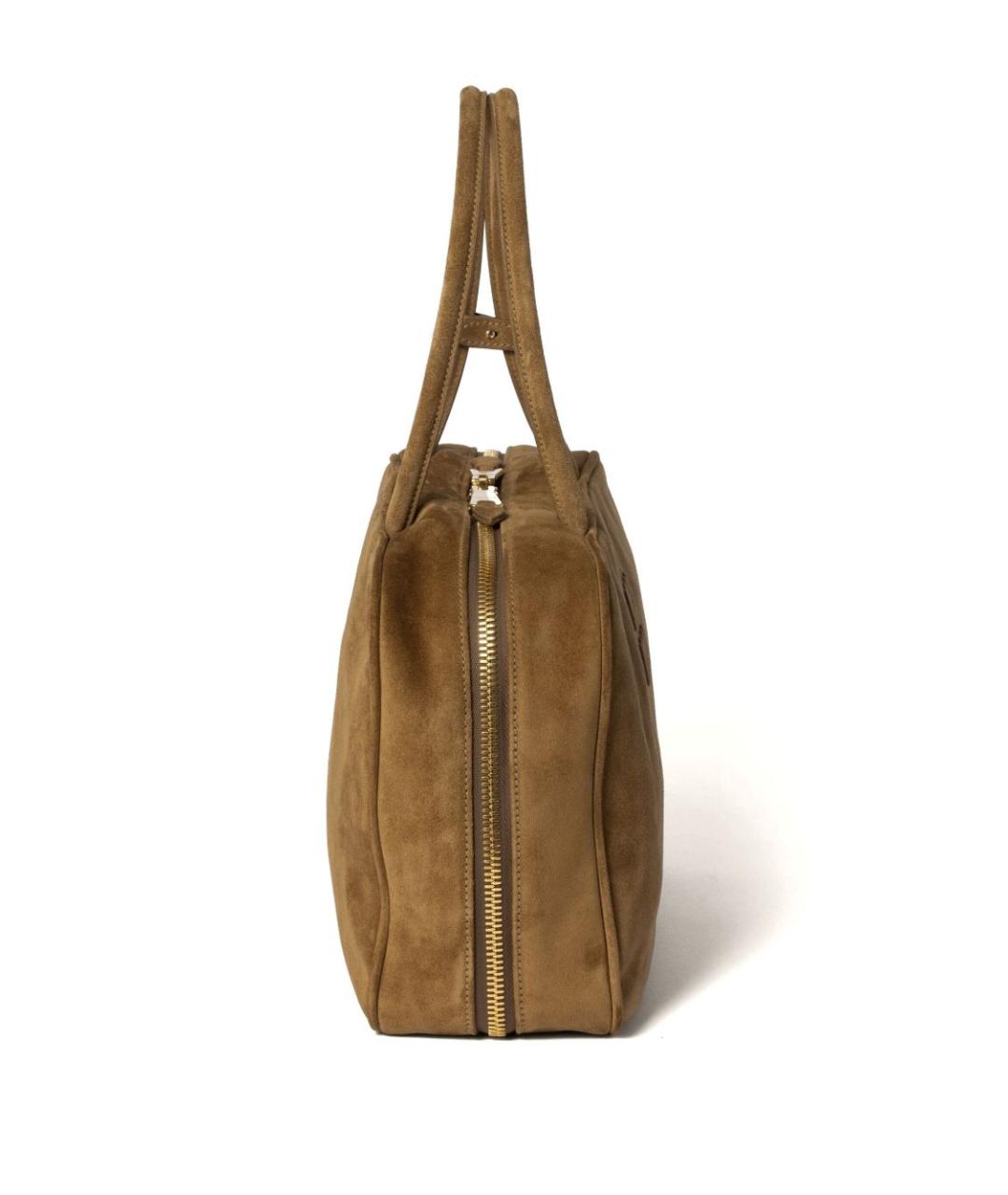 MIU MIU Зеленая замшевая сумка с короткими ручками, фото 2