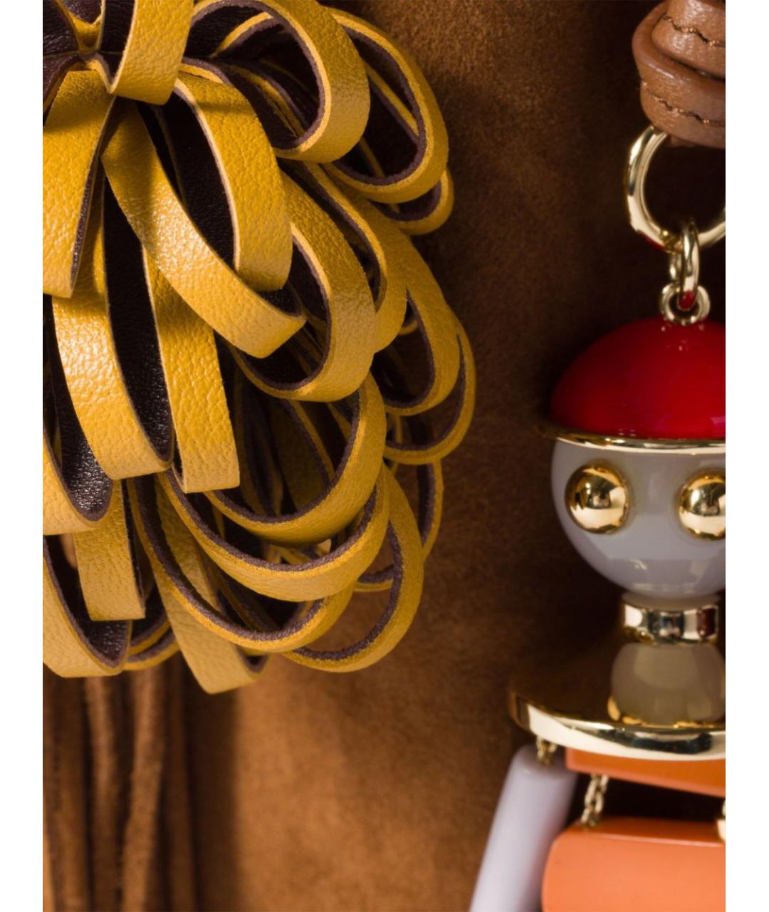 MIU MIU Коричневая замшевая сумка с короткими ручками, фото 6