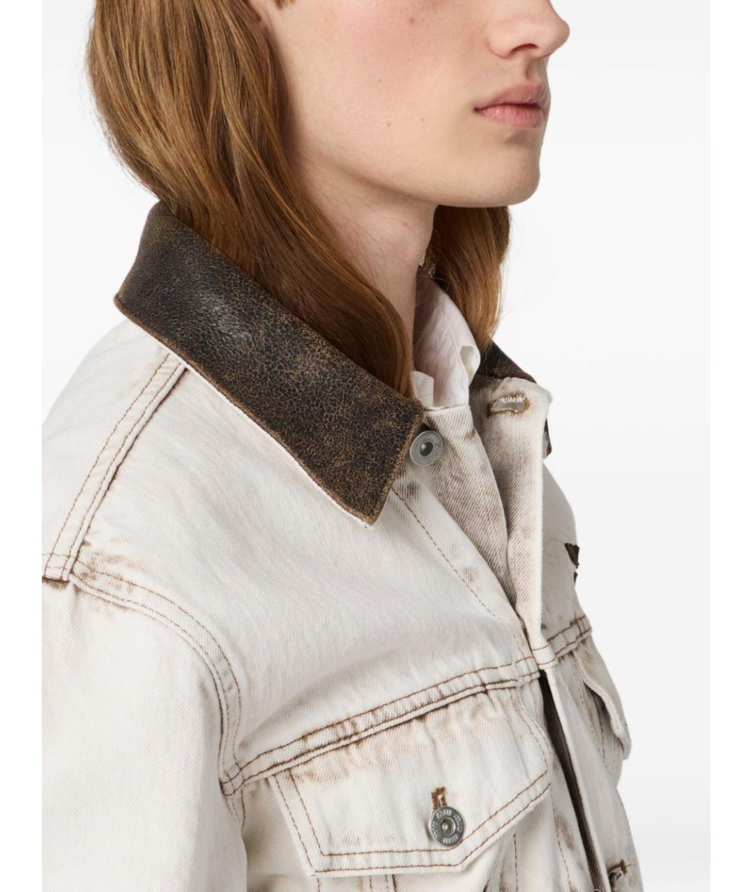 MIU MIU Белая хлопковая куртка, фото 7