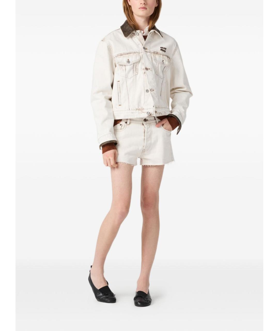 MIU MIU Белая хлопковая куртка, фото 6