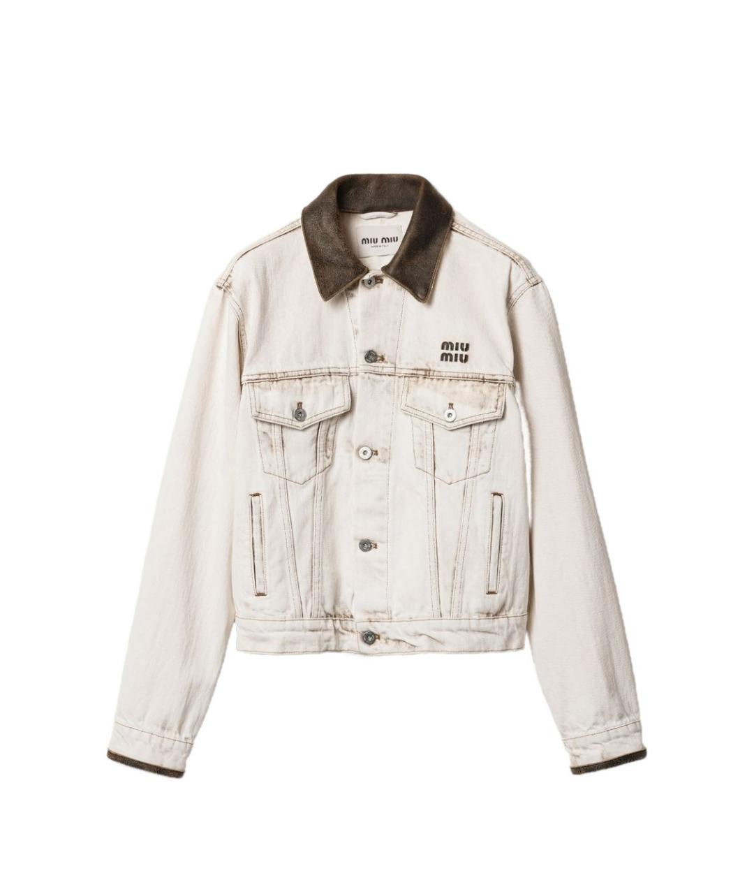 MIU MIU Белая хлопковая куртка, фото 1