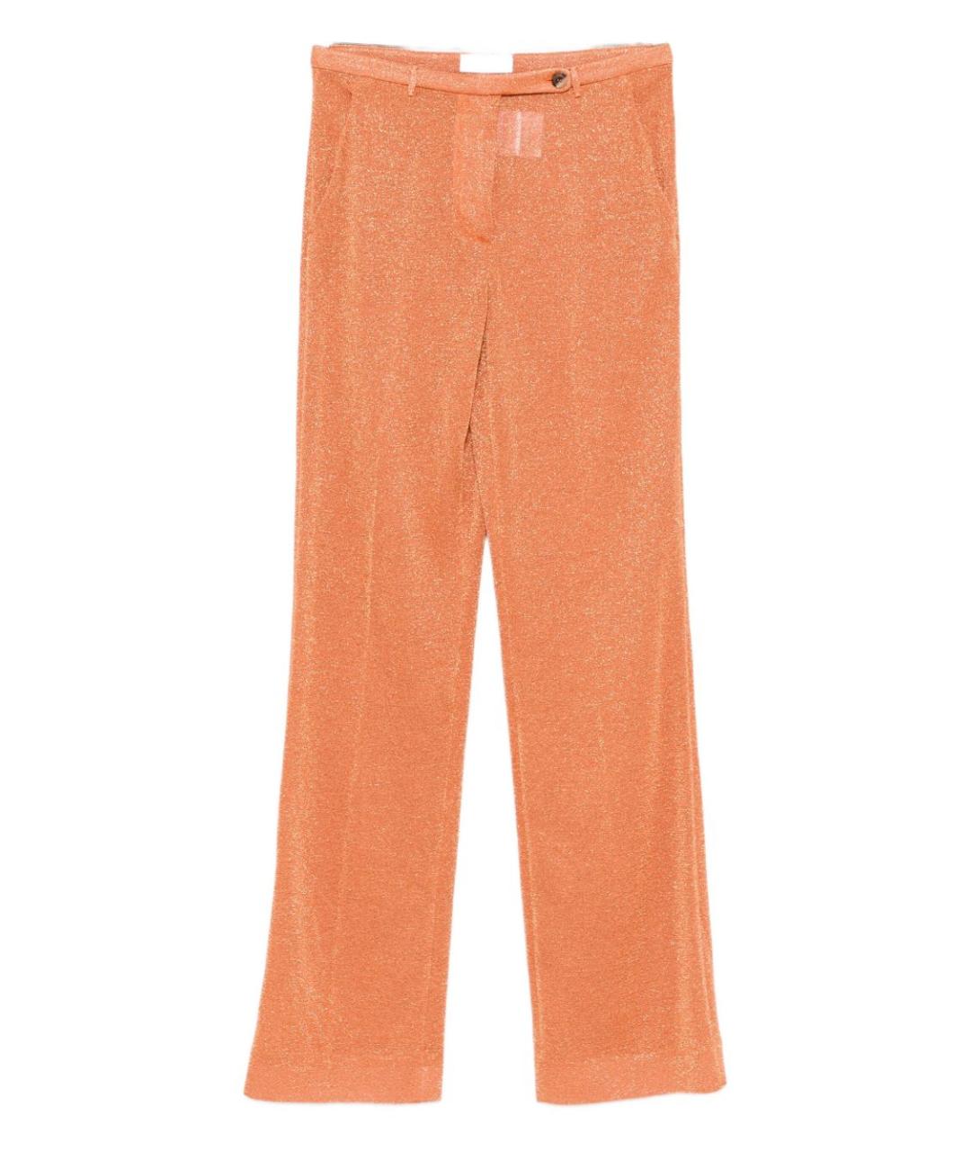 MIU MIU Оранжевое полиэстеровые прямые брюки, фото 1