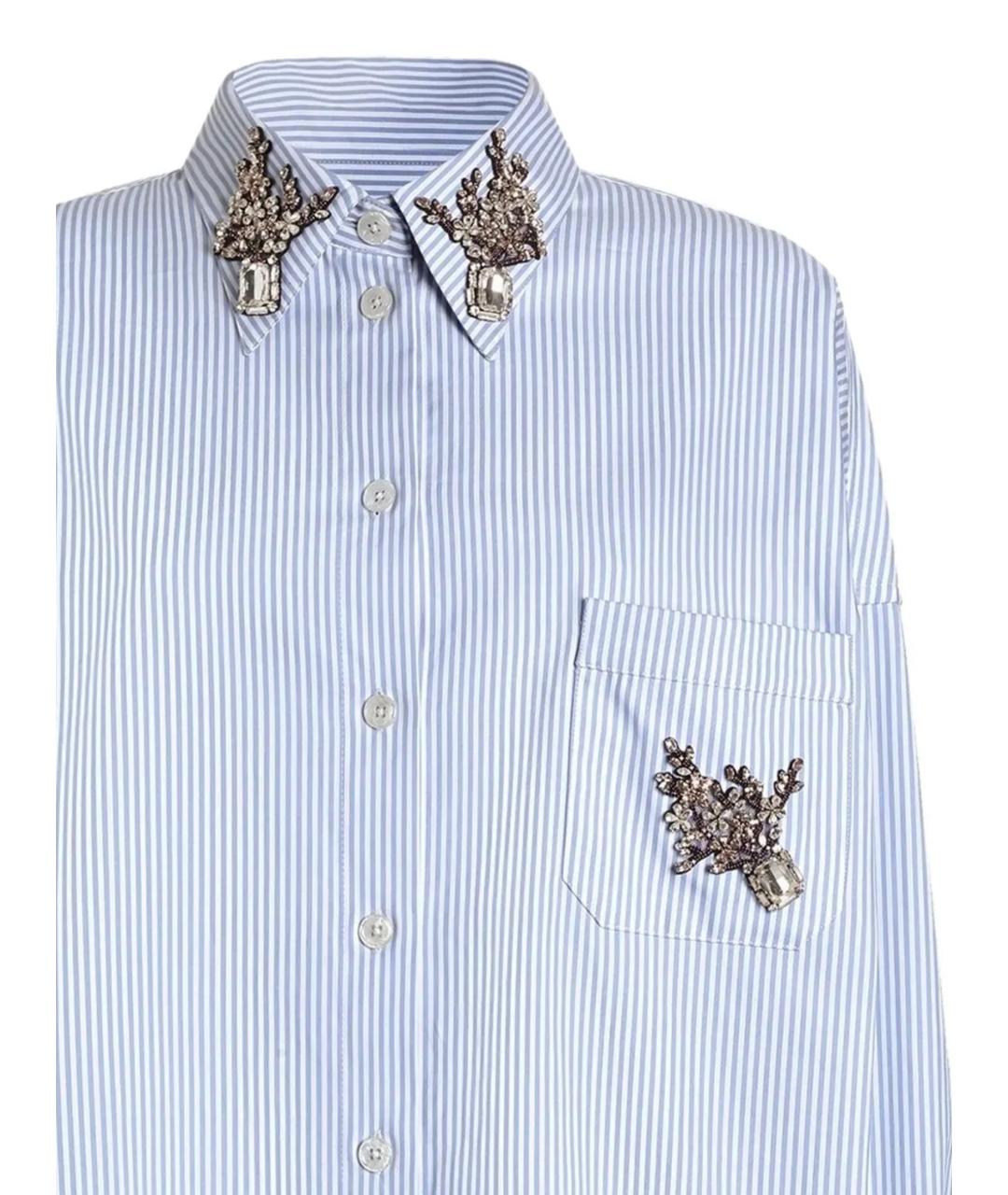 DOLCE&GABBANA Голубая хлопковая рубашка, фото 2