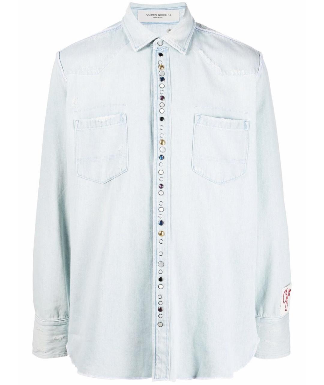 GOLDEN GOOSE DELUXE BRAND Синяя хлопковая кэжуал рубашка, фото 1