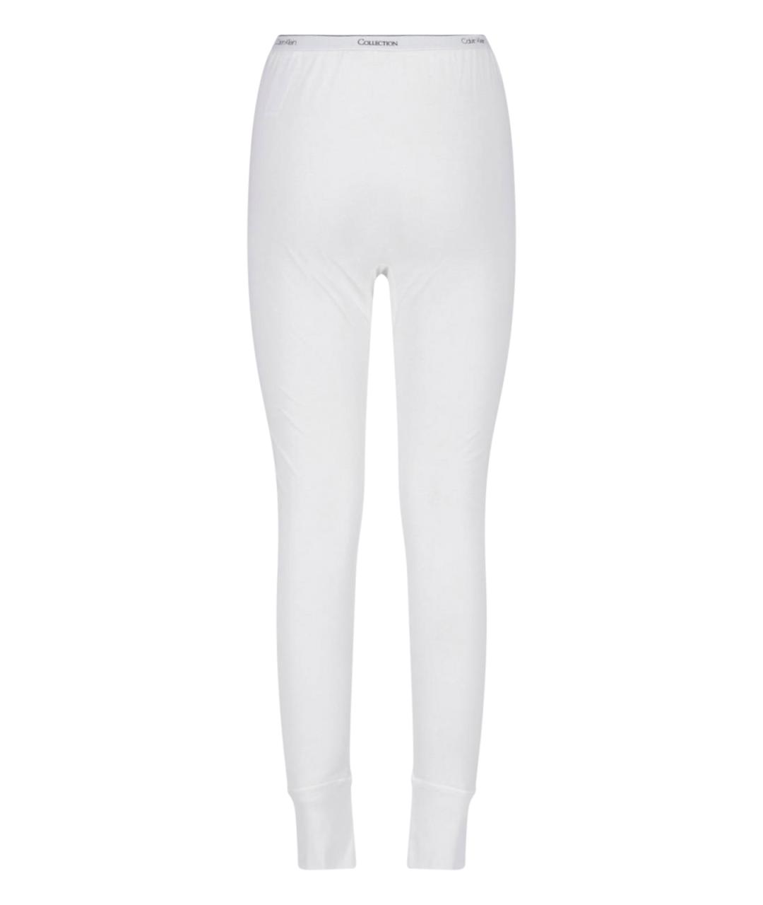 CALVIN KLEIN Белые хлопковые леггинсы и велосипедки, фото 2