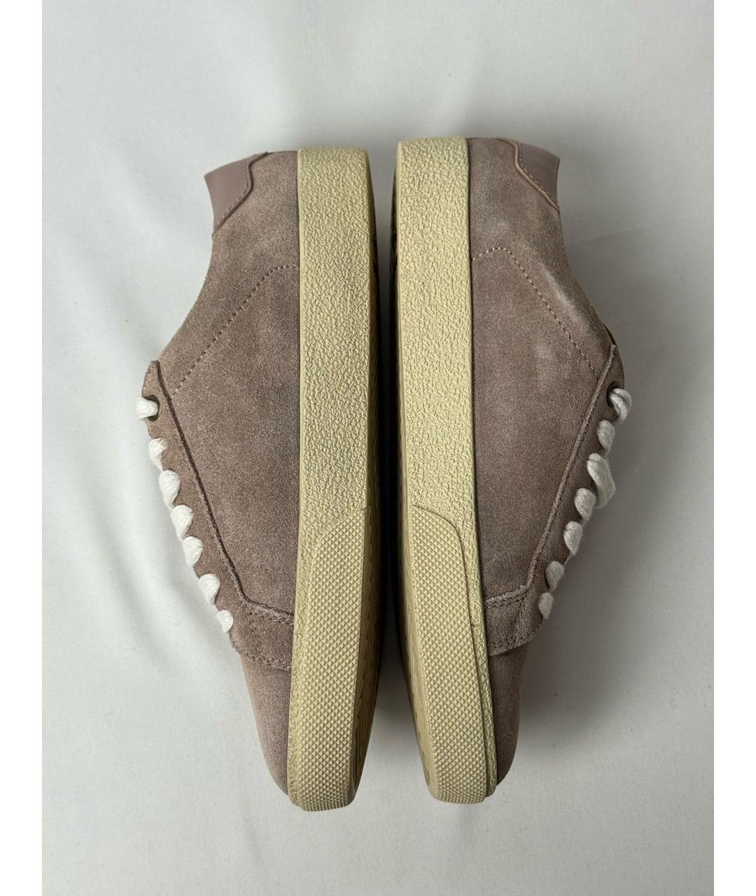 SAINT LAURENT Бежевые замшевые кеды, фото 7