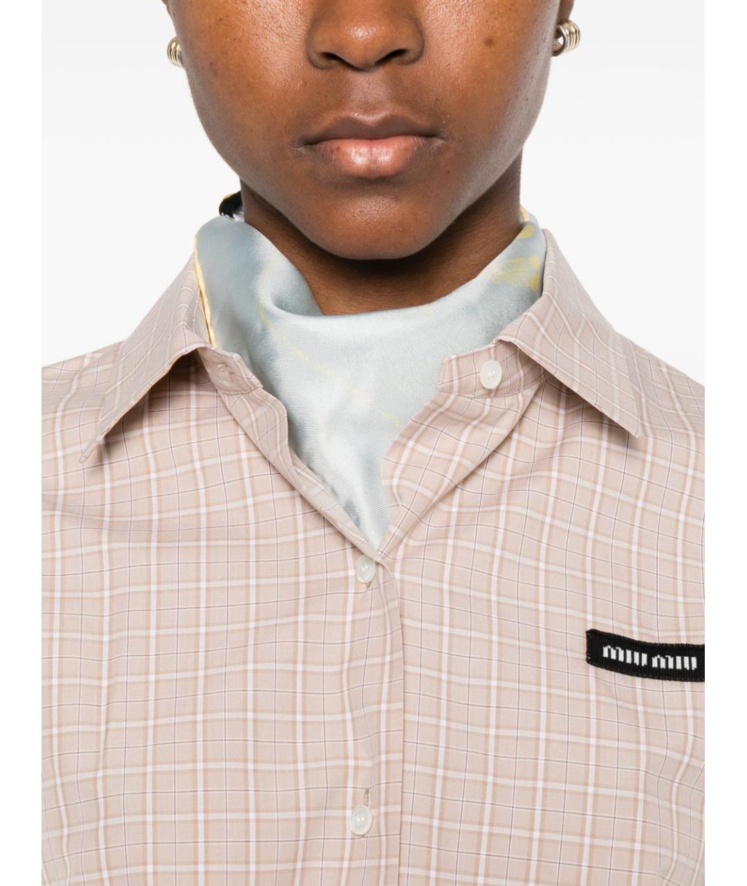 MIU MIU Белая хлопковая рубашка, фото 4