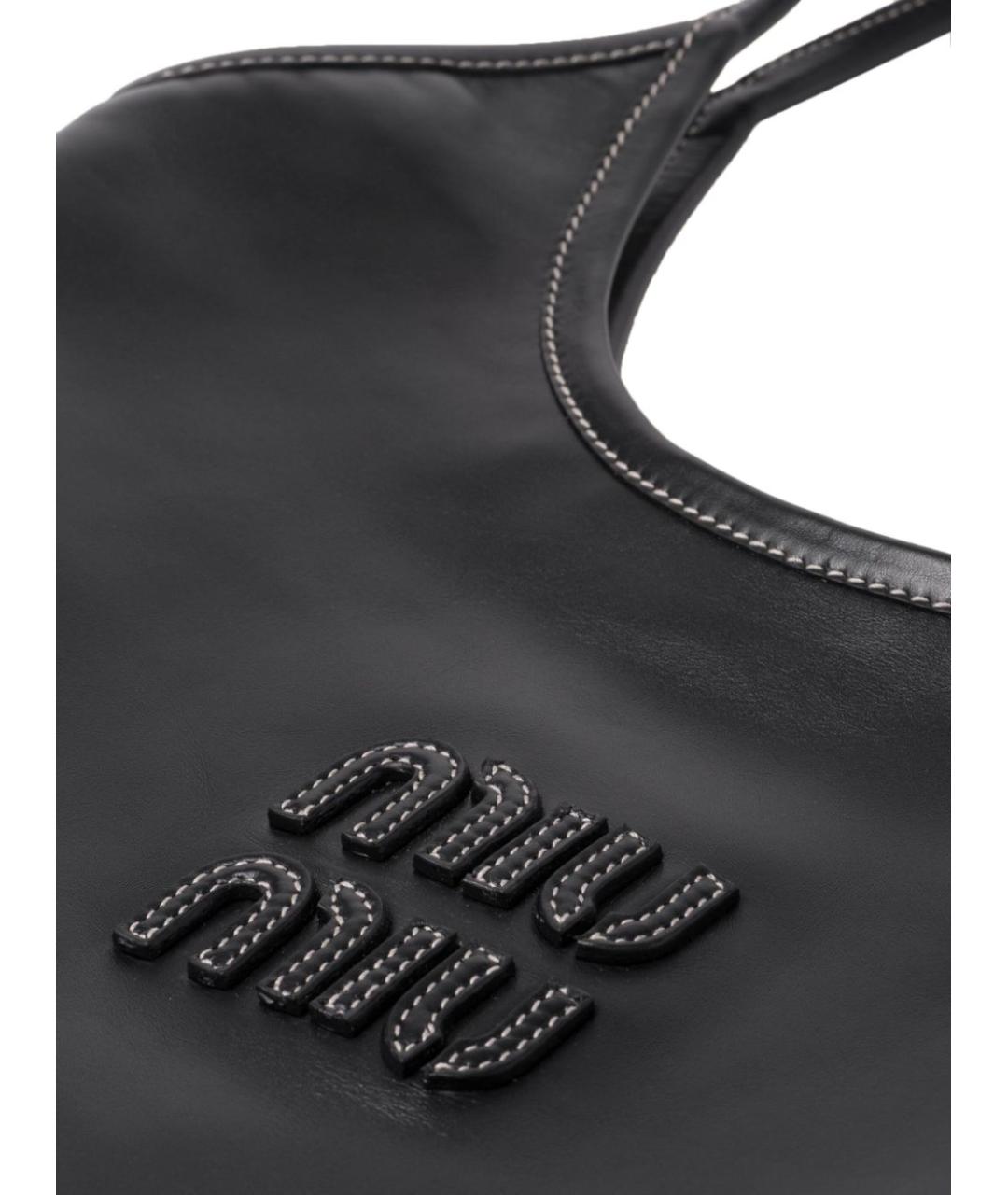 MIU MIU Черная кожаная сумка через плечо, фото 2