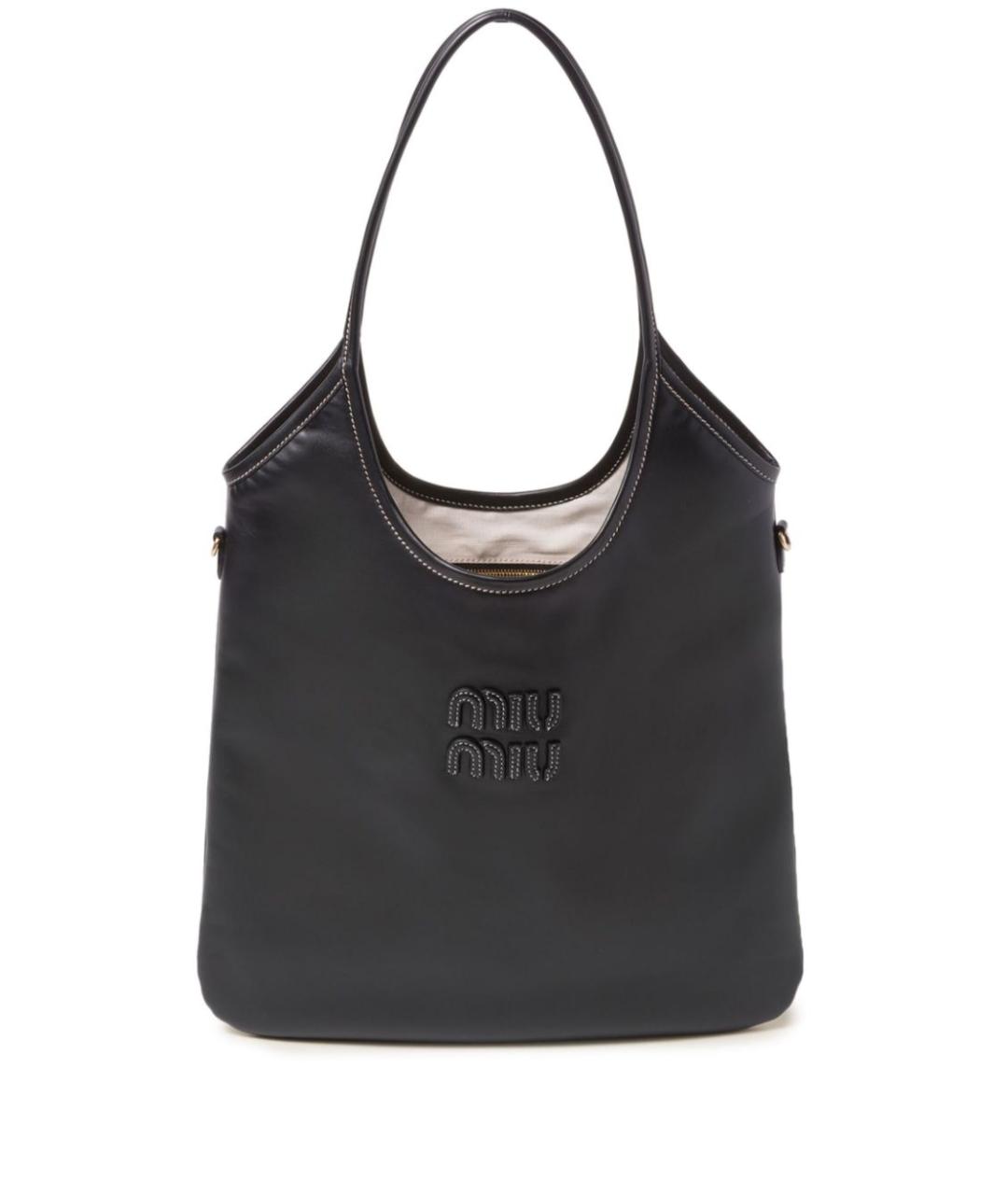 MIU MIU Черная кожаная сумка через плечо, фото 1