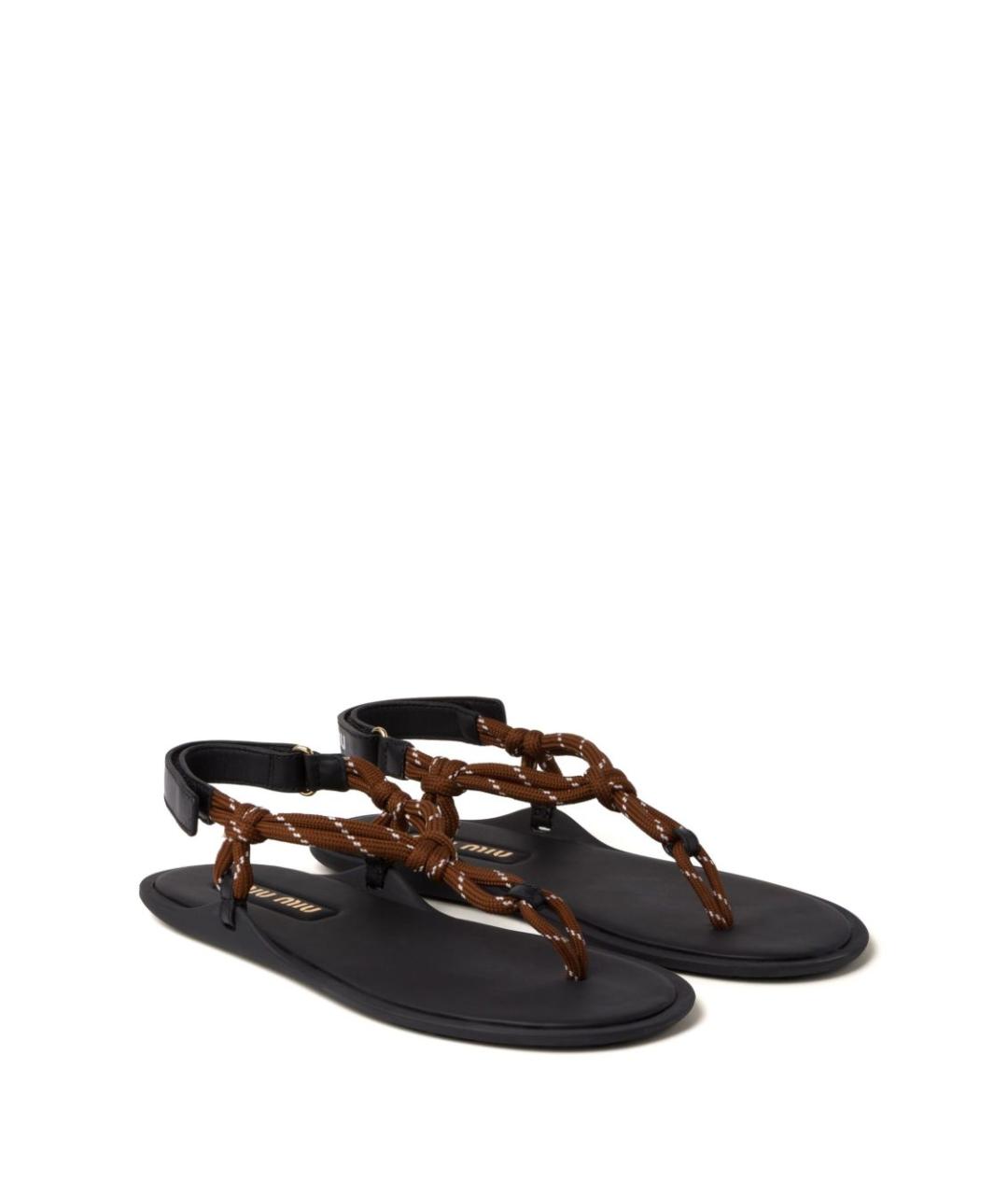 MIU MIU Коричневые босоножки, фото 2