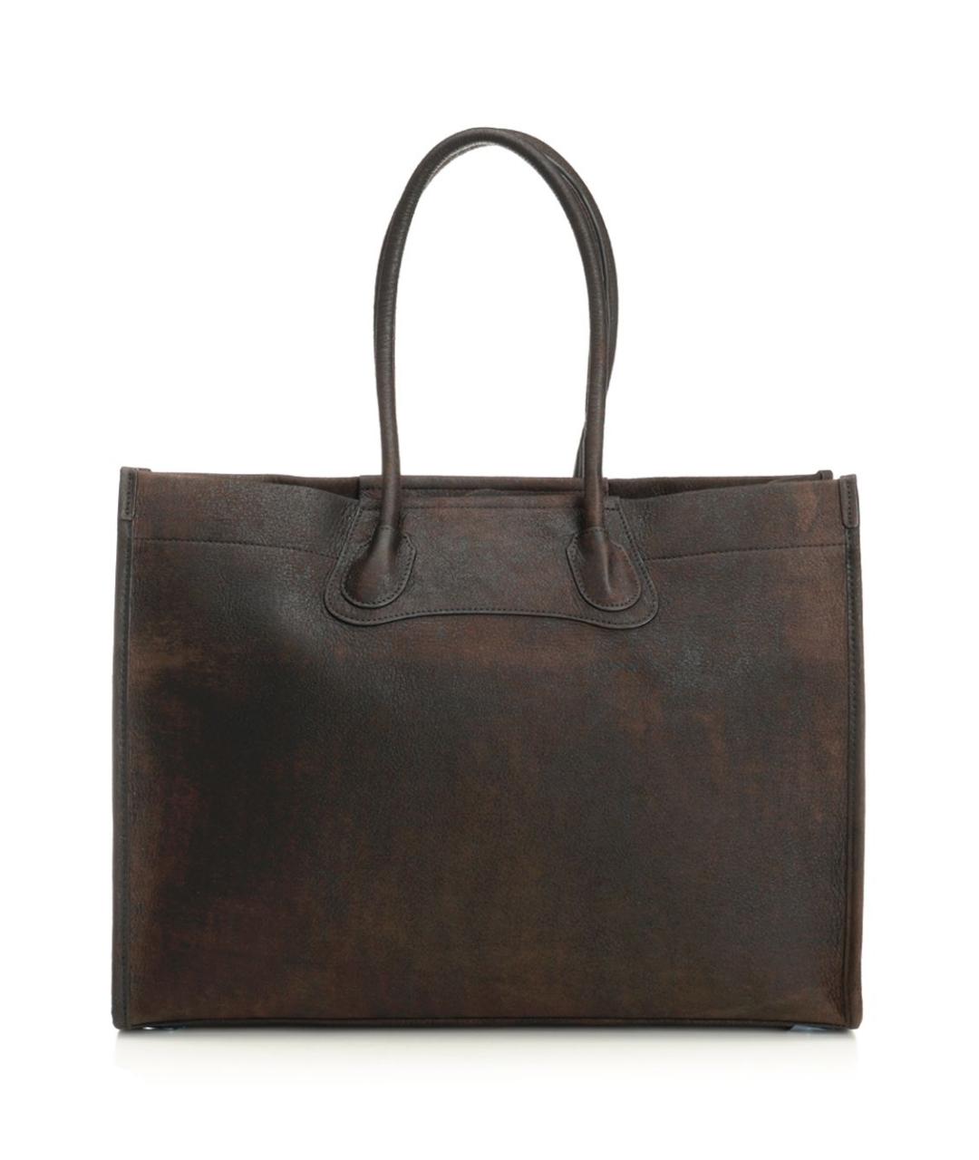 VIVIENNE WESTWOOD Коричневая кожаная сумка тоут, фото 3