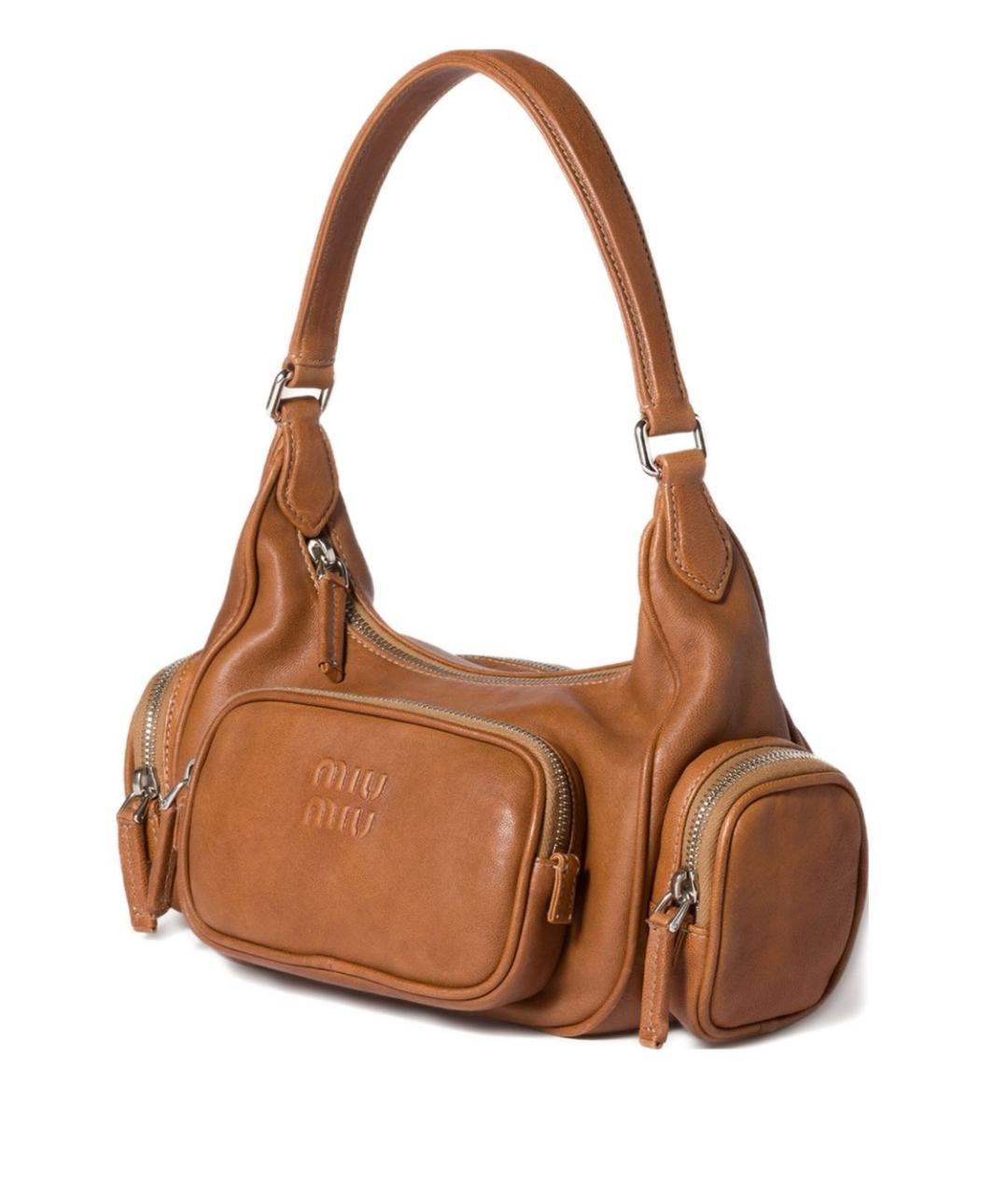 MIU MIU Коричневая кожаная сумка через плечо, фото 2