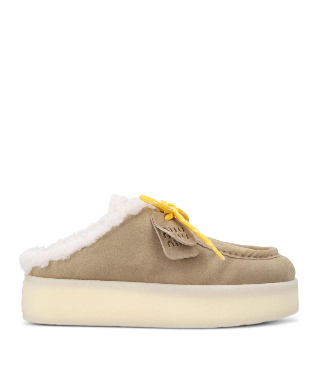 MIU MIU Серые замшевые сабо, фото 1