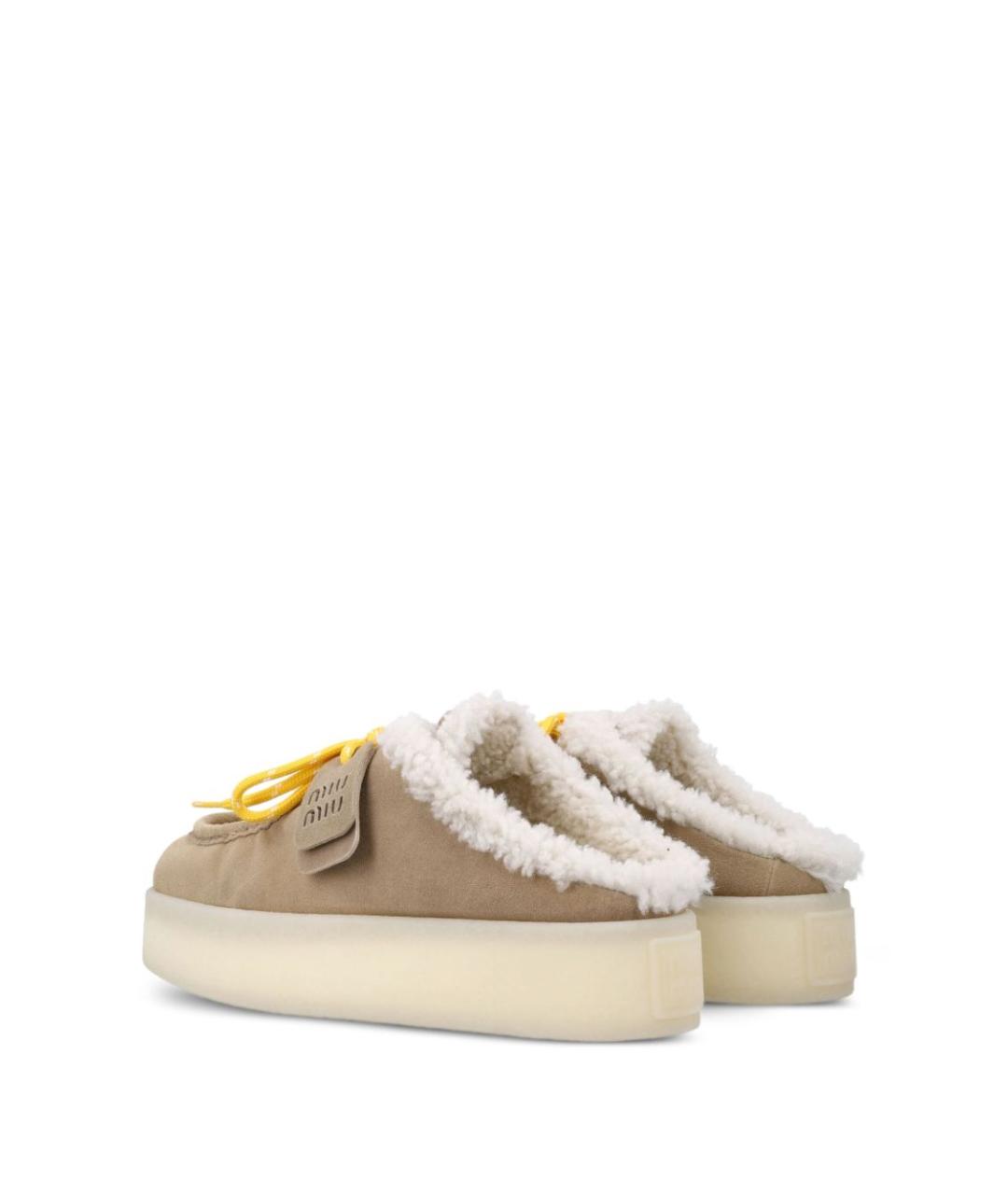 MIU MIU Серые замшевые сабо, фото 2