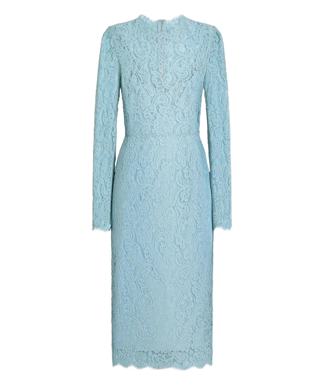 DOLCE&GABBANA Голубое хлопковое коктейльное платье, фото 1