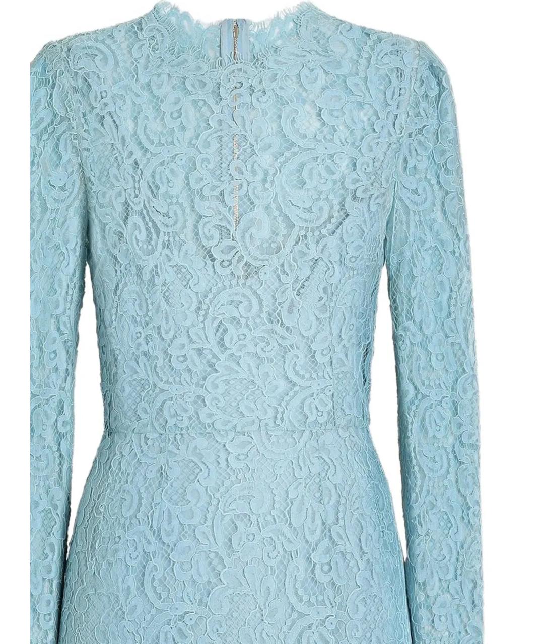 DOLCE&GABBANA Голубое хлопковое коктейльное платье, фото 2