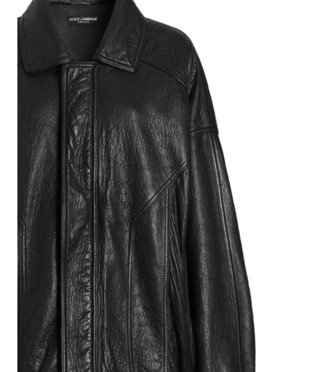 DOLCE&GABBANA Черная кожаная куртка, фото 2