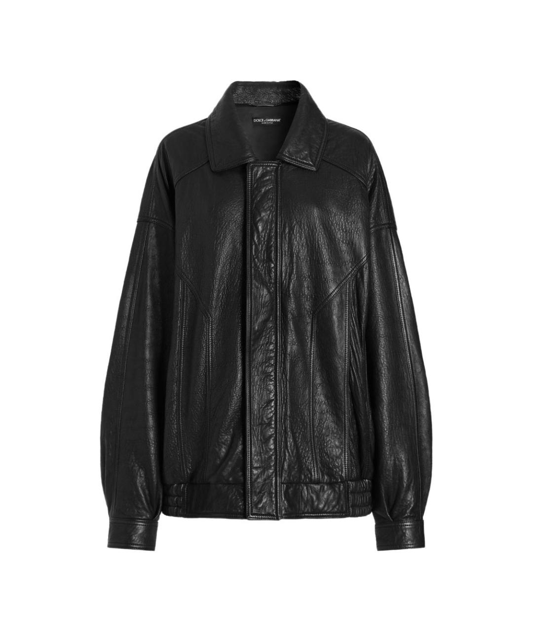DOLCE&GABBANA Черная кожаная куртка, фото 1