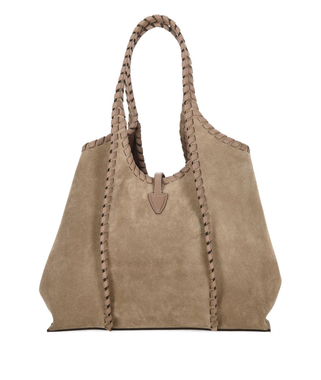 TOD'S Бежевая замшевая сумка тоут, фото 3