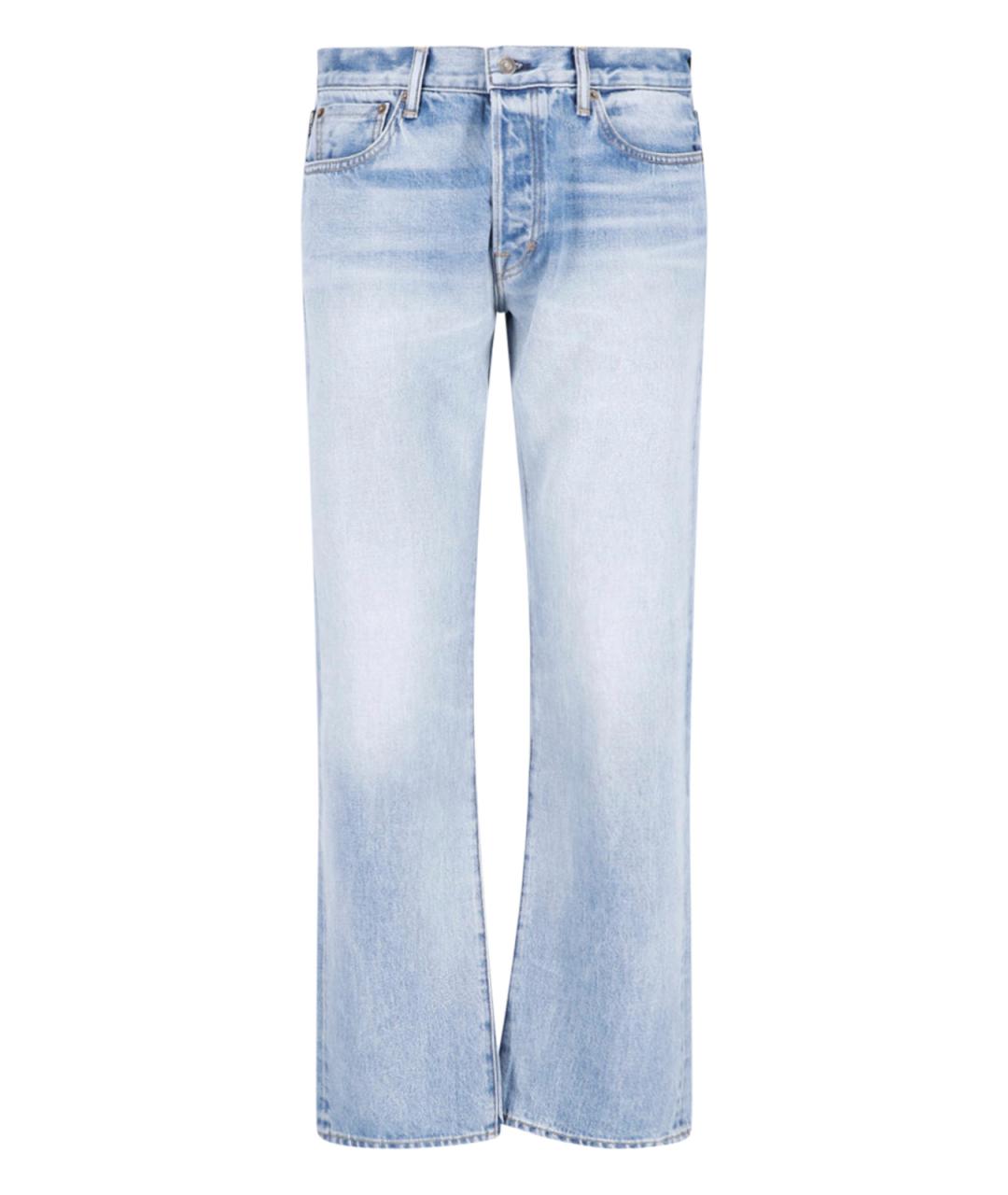TOM FORD Голубые хлопковые прямые джинсы, фото 1