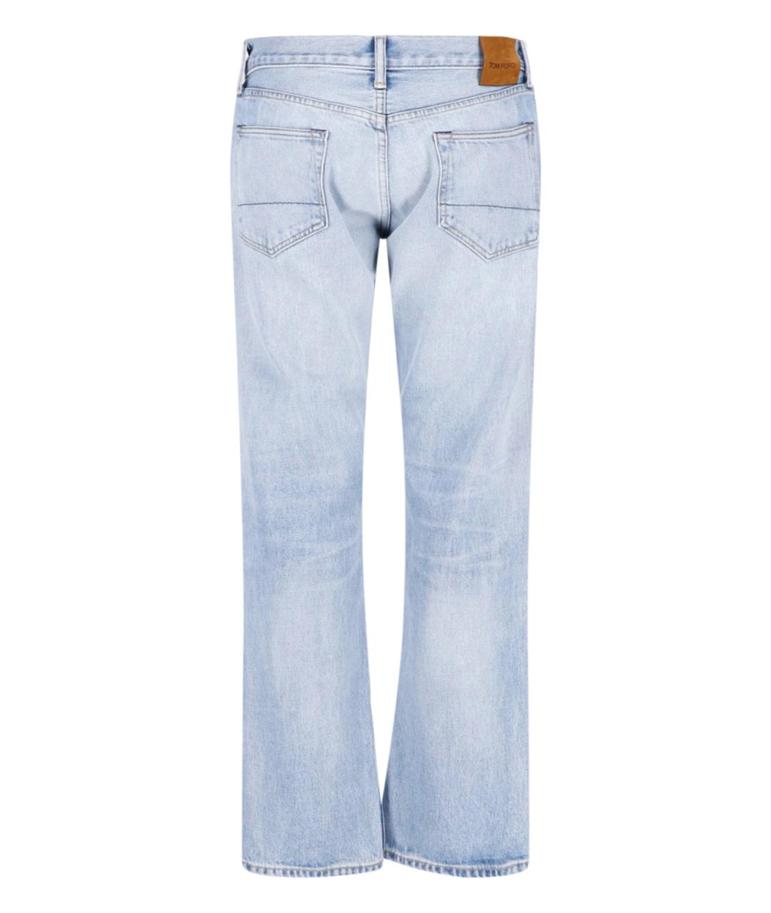 TOM FORD Голубые хлопковые прямые джинсы, фото 2