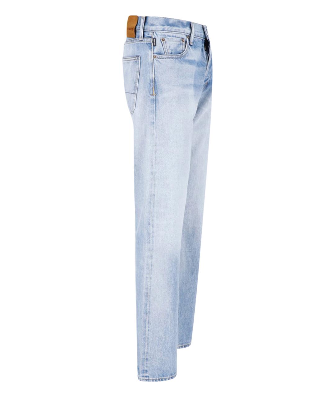 TOM FORD Голубые хлопковые прямые джинсы, фото 3