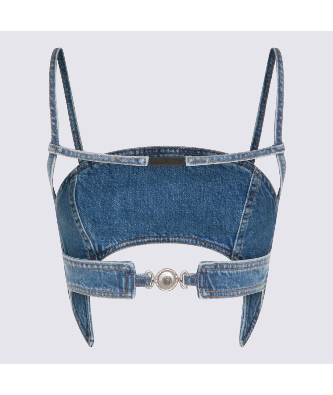 MARINE SERRE Синяя деним майка, фото 2