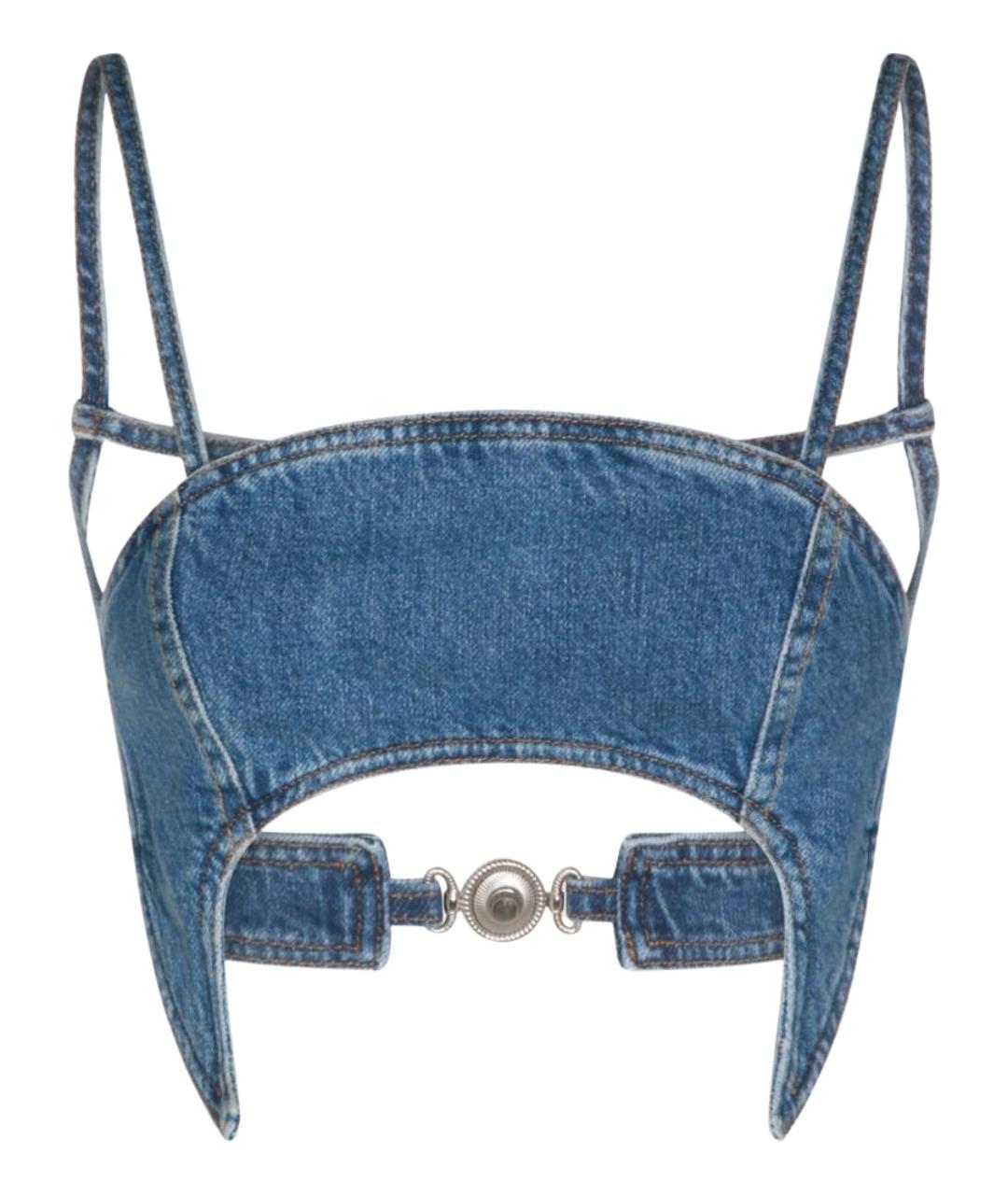 MARINE SERRE Синяя деним майка, фото 1