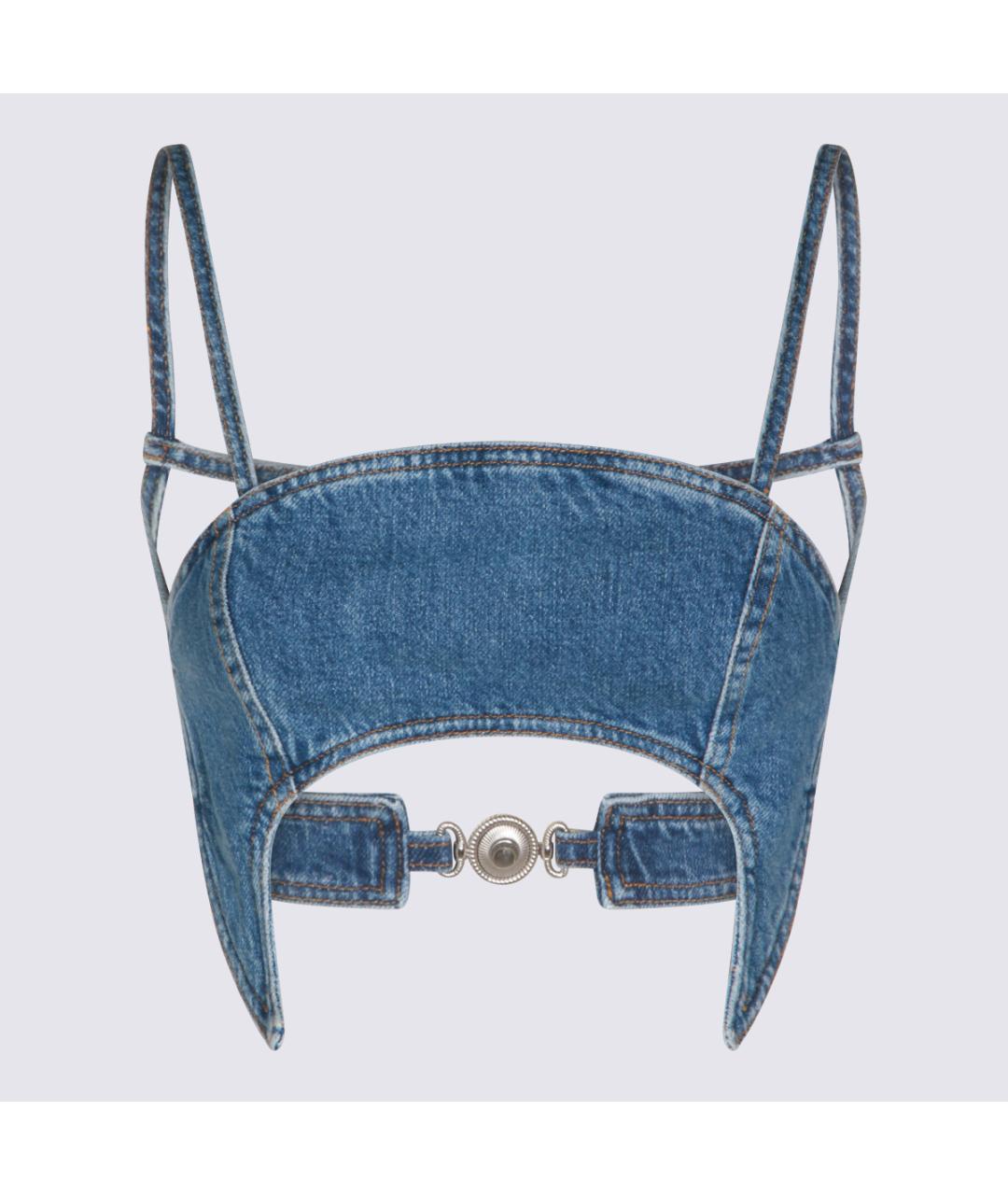 MARINE SERRE Синяя деним майка, фото 4