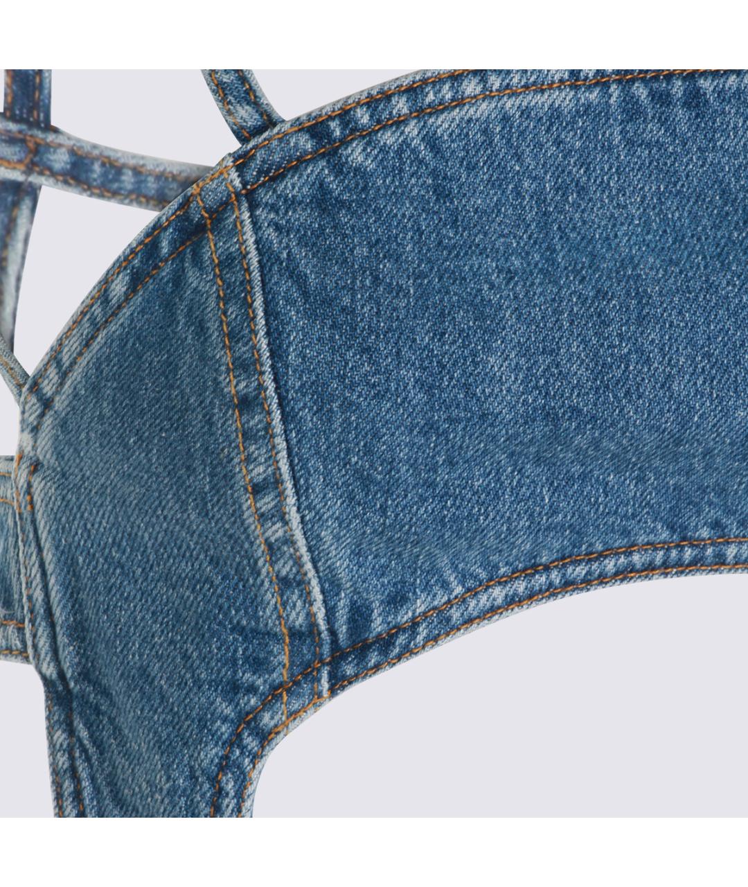 MARINE SERRE Синяя деним майка, фото 3