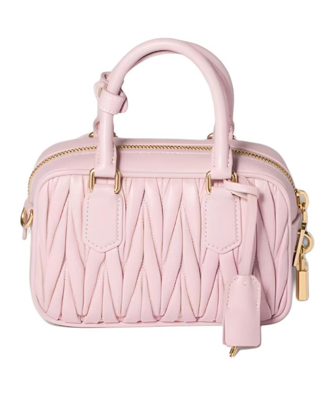 MIU MIU Розовая кожаная сумка через плечо, фото 4