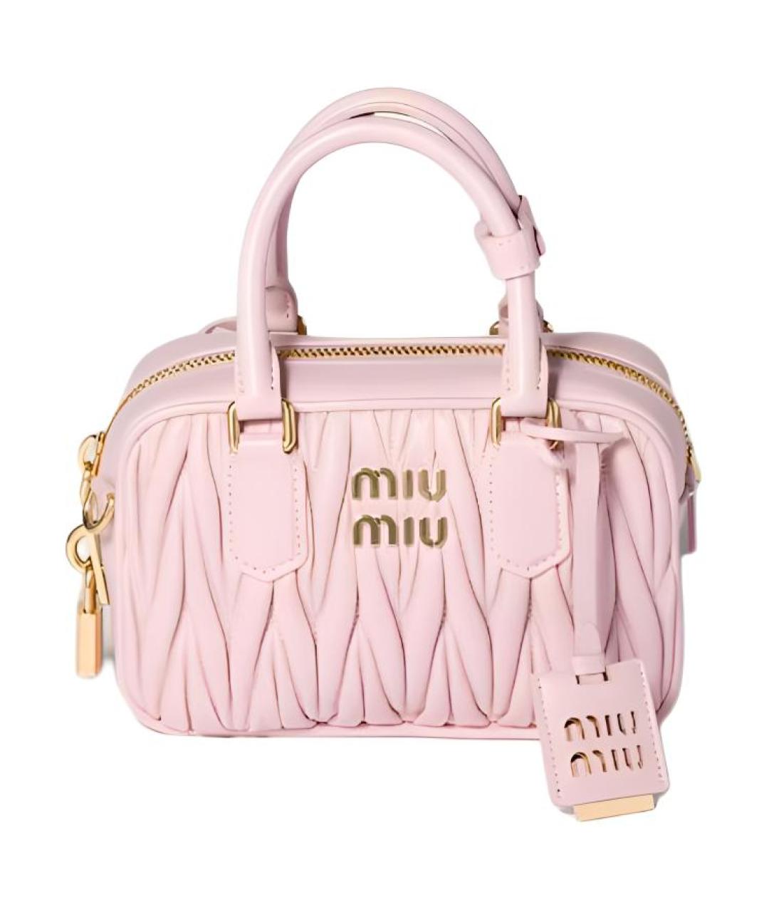 MIU MIU Розовая кожаная сумка через плечо, фото 1