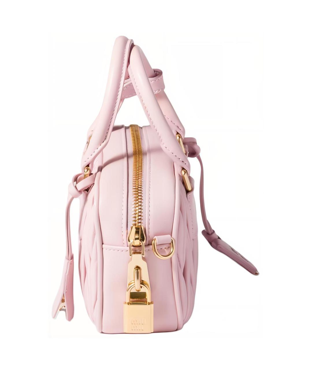 MIU MIU Розовая кожаная сумка через плечо, фото 3