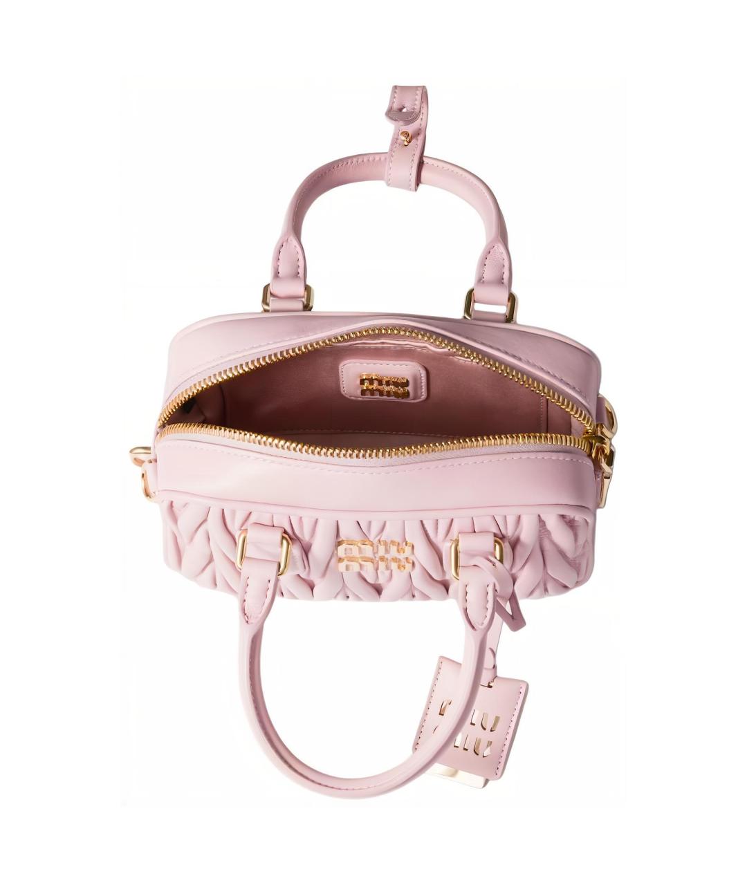 MIU MIU Розовая кожаная сумка через плечо, фото 5