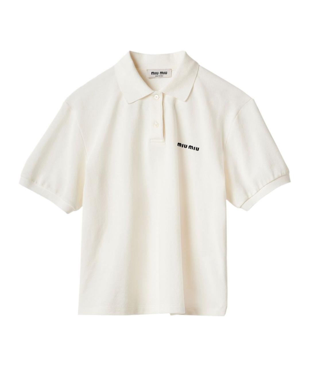 MIU MIU Белая хлопковая футболка, фото 1