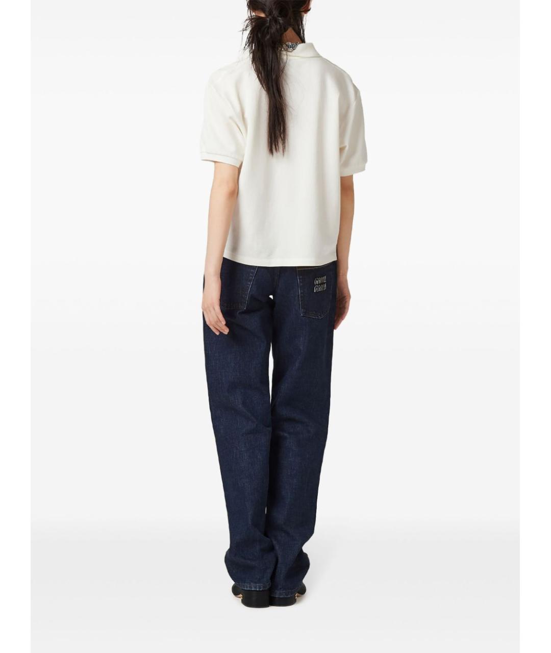 MIU MIU Белая хлопковая футболка, фото 5