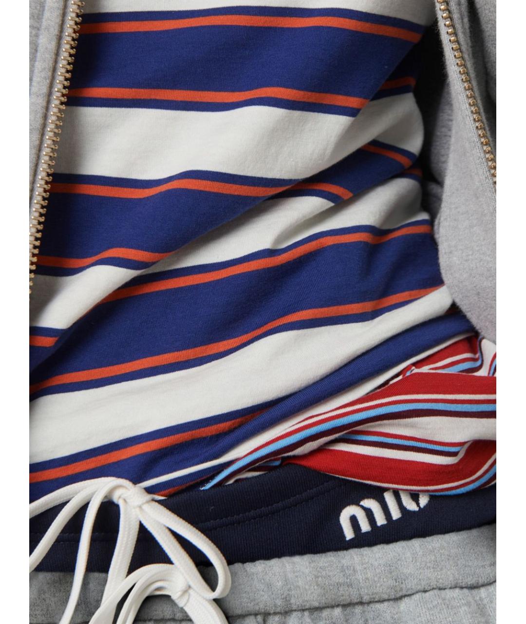 MIU MIU Синяя хлопковая футболка, фото 3