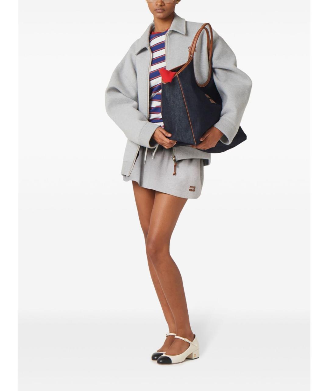 MIU MIU Синяя хлопковая футболка, фото 5