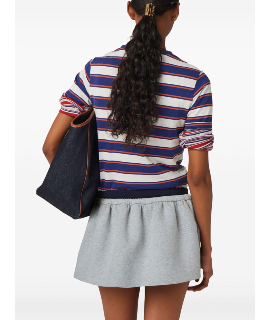 MIU MIU Синяя хлопковая футболка, фото 4