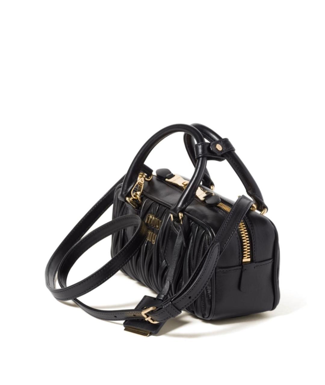 MIU MIU Черная кожаная сумка с короткими ручками, фото 4
